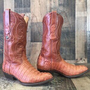 Los Altos Vintage Crocodile Western Cowboy Boots Mens 9 M